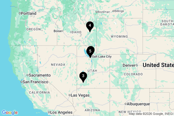 Map showing facility locations